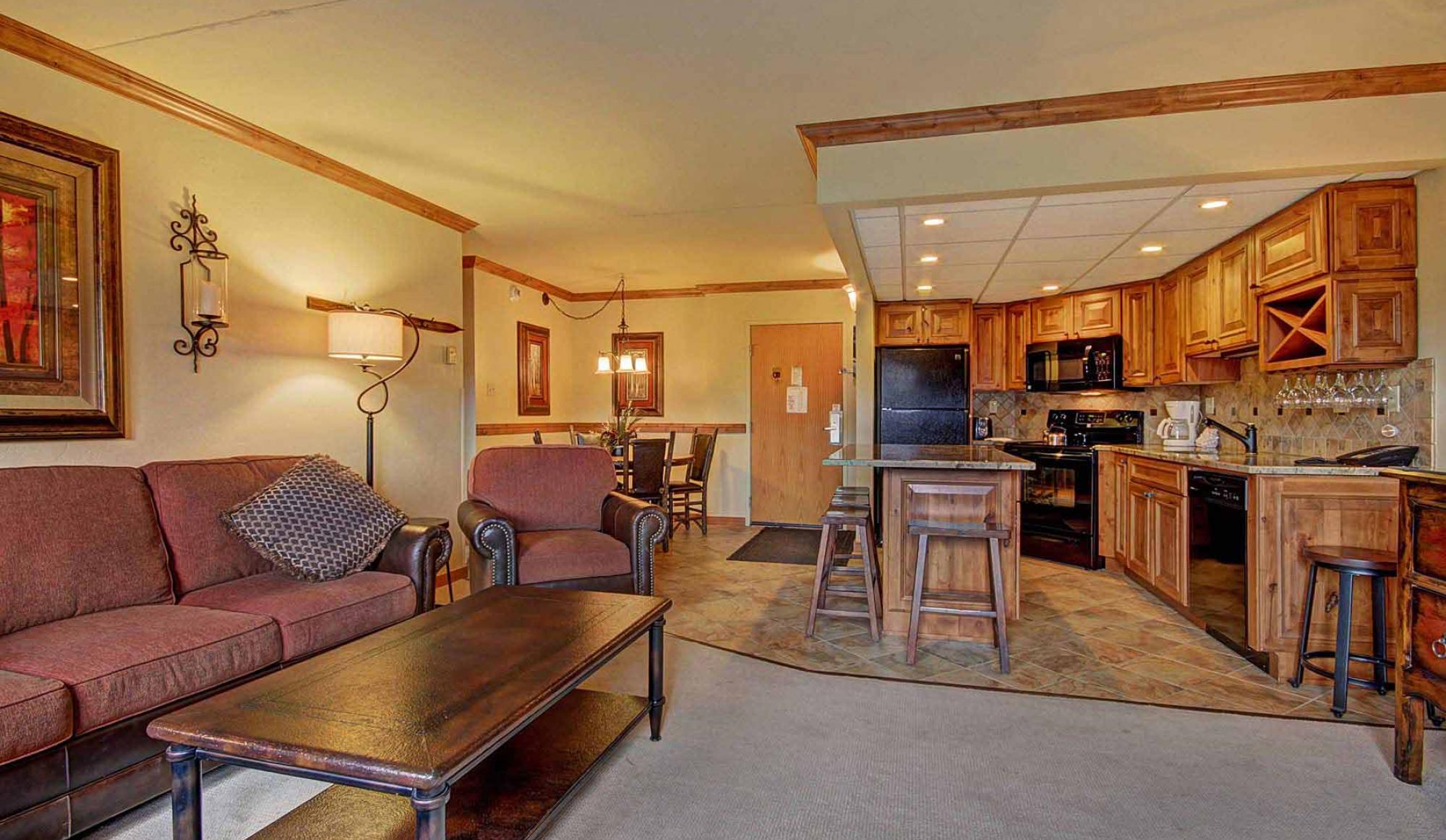 One Bedroom Condo Living Room at Beaver Run Resort in Breckenridge